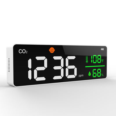DM1306 كاشف ثاني أكسيد الكربون اللاسلكي Medidor CO2 رطوبة جدار مراقبة جودة الهواء مع وظيفة الإنذار المزود