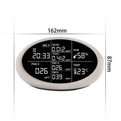 DM605 TVOC/HCHO/PM1.0/PM2.5/PM10 جهاز استشعار الغبار لاسلكي WiFi جهاز منزلي ذكي مراقب جودة الهواء المزود