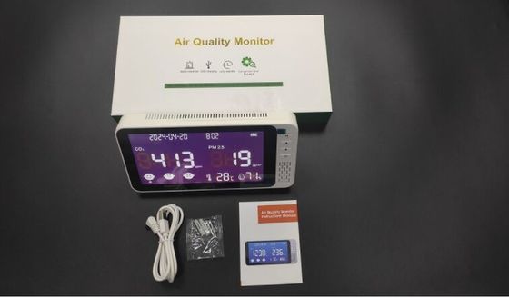 DM129 الشاشة LED الموجودة على الحائط PM2.5 درجة الحرارة الرطوبة الأشعة تحت الحمراء (NDIR) كاشف ثاني أكسيد الكربون 400-5000ppm المزود