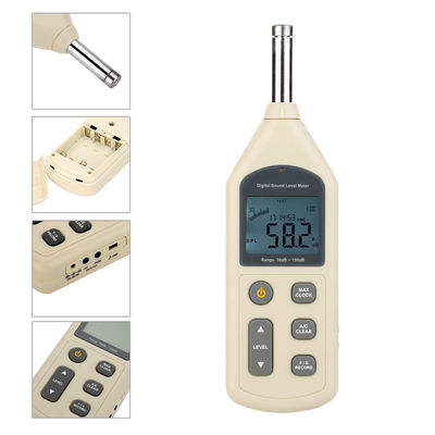 GM1356 30~130dBA مقياس مستوى الصوت مع USB مقياس الضوضاء الرقمية شاشة LCD الصوت Vioce وصف المقياس ديسيبل شاشة المزود