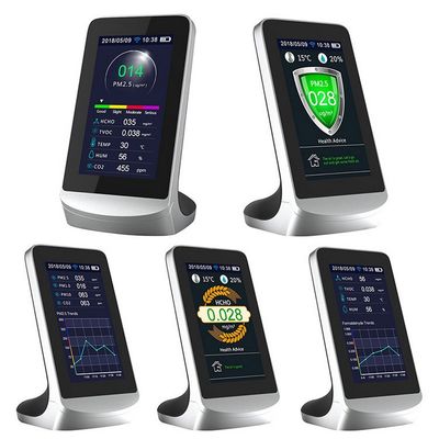 DM72B WIFI مراقبة جودة الهواء C02 مقياس غاز ثاني أكسيد الكربون HCHO TVOC PM2.5 PM1.0 PM10 تحليل درجة الحرارة والرطوبة المزود