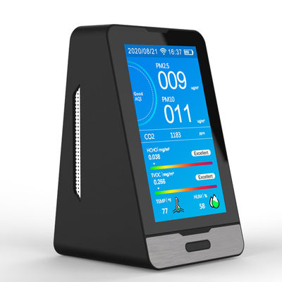 كاشف غاز DM73B WIFI CO2 HCHO TOVC 4.3 بوصة شاشة LED مراقبة جودة الهواء PM2.5 / 5 / 10 درجة حرارة كاشف الرطوبة المزود
