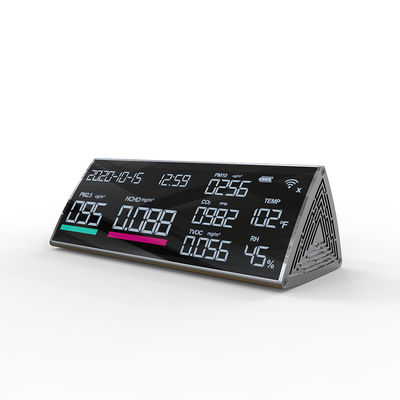 DM806 شاشة عرض LCD كاشف ثاني أكسيد الكربون PM2.5 PM1.0 PM10 HCHO TVOC AQI مقياس درجة الحرارة والرطوبة مراقب جودة الهواء المزود