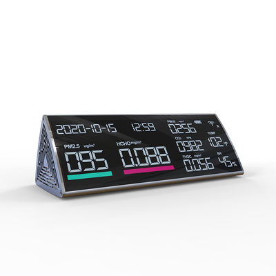 DM806 شاشة عرض LCD كاشف ثاني أكسيد الكربون PM2.5 PM1.0 PM10 HCHO TVOC AQI مقياس درجة الحرارة والرطوبة مراقب جودة الهواء المزود