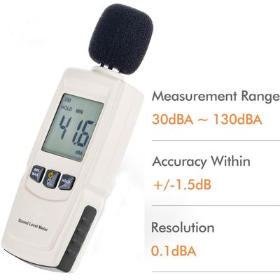 GM1352 دقة عالية 30 ~ 130 ديسيبل متعدد الوظائف مستوى الصوت مقياس الضوضاء ديسيبل المزود