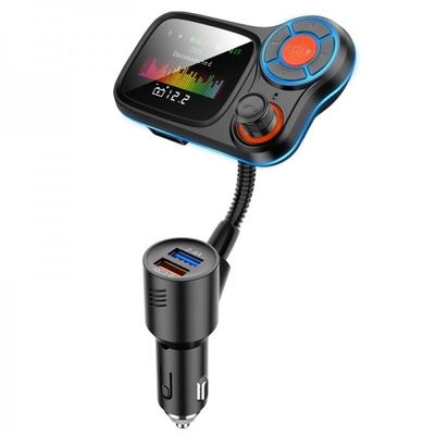 T831 شاحن السيارة مشغل Mp3 QC3.0 شحن سريع BT5.0 جهاز إرسال FM مكالمة خالية من اليدين المزود