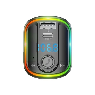 T829 شاحن السيارة BT المستقبل FM جهاز إرسال MP3 مشغل الموسيقى أضواء ملونة PD 18W شحن سريع المزود