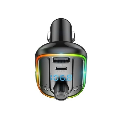 T829 شاحن السيارة BT المستقبل FM جهاز إرسال MP3 مشغل الموسيقى أضواء ملونة PD 18W شحن سريع المزود
