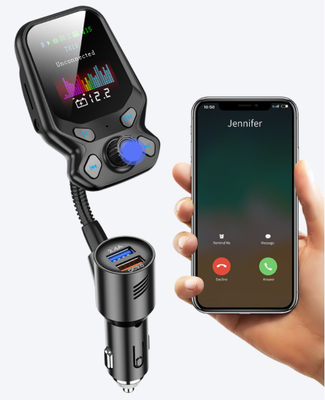 T819 شاشة ملونة سيارة شاحن الهاتف المحمول مشغل MP3 FM جهاز إرسال QC3.0 شاحن سيارة سيارة هاتف خال من اليدين المزود