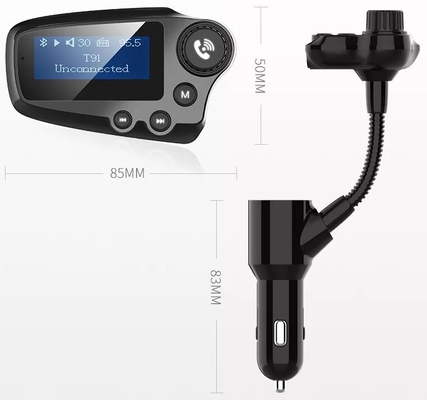 T91 السيارة اللاسلكية MP3 مشغل الموسيقى شاشة LCD السيارة اليدين الحرة الهاتف إف إم جهاز إرسال QC3.0 شحن سريع المزود