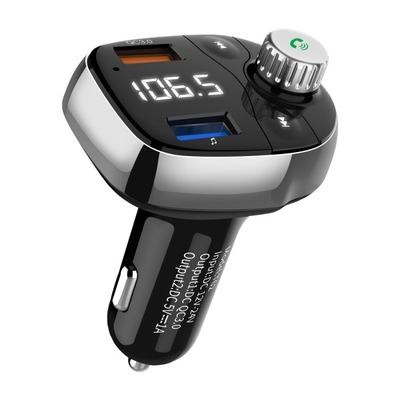 T62 QC3.0 الشحن السريع مصباح سيجارة السيارة مغلق MP3 Player شاحن ذكي متعدد الوظائف المزود