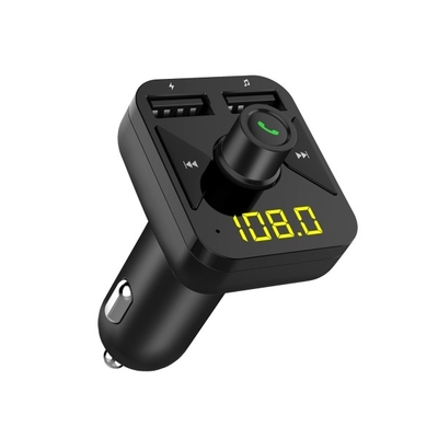 BT16 مشغل MP3 للسيارة جهاز إرسال FM جهاز استقبال مزدوج USB شاحن سيارات متعدد الوظائف المزود