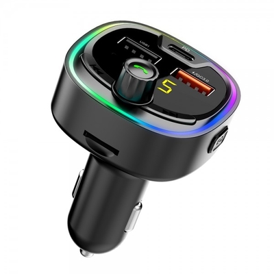 BT08D سيارة إف إم جهاز إرسال سيارة MP3 مشغل LED ضوء ملون متعددة الوظائف 3-الموانئ شاحن السيارة شحن سريع PD المزود
